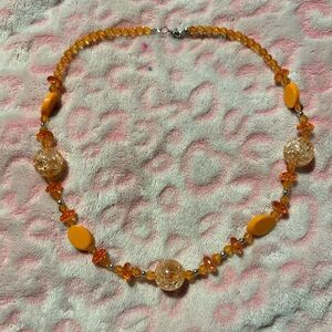 vintage orange statements necklace
